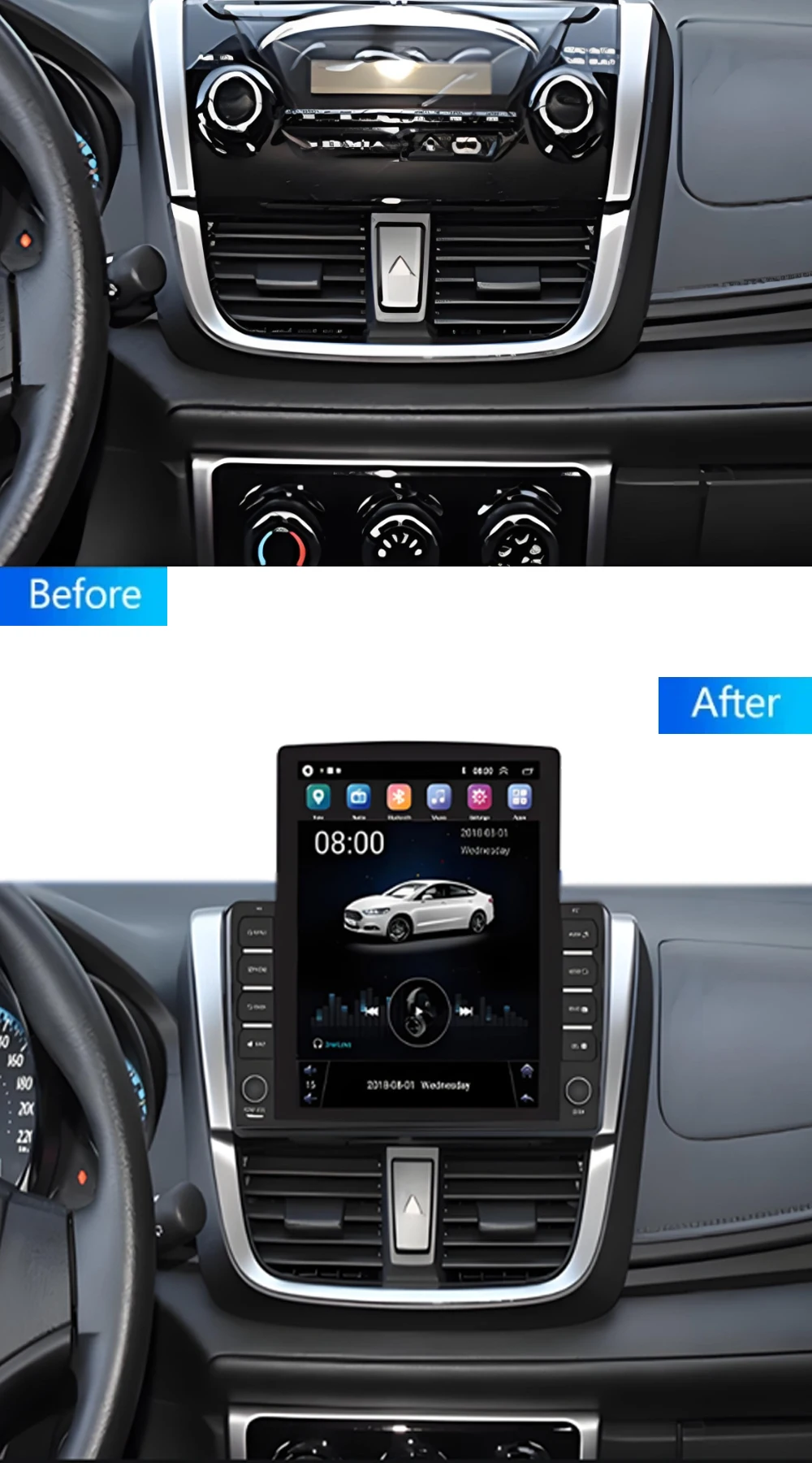 9.7 "نمط عمودي لشاشة تسلا أندرويد 15 راديو السيارة لتويوتا فيوس يارس 2007-2012 نظام تحديد المواقع والملاحة مشغل وسائط متعددة #2