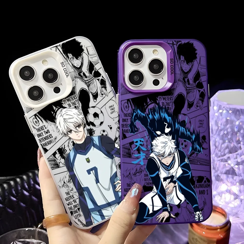 

Anime S-Seishiro Nagi Phone Case For iPhone 16 15 14 13 12 11 Pro Max Black Matte Multicolor Laser Metallic Aurora Cover