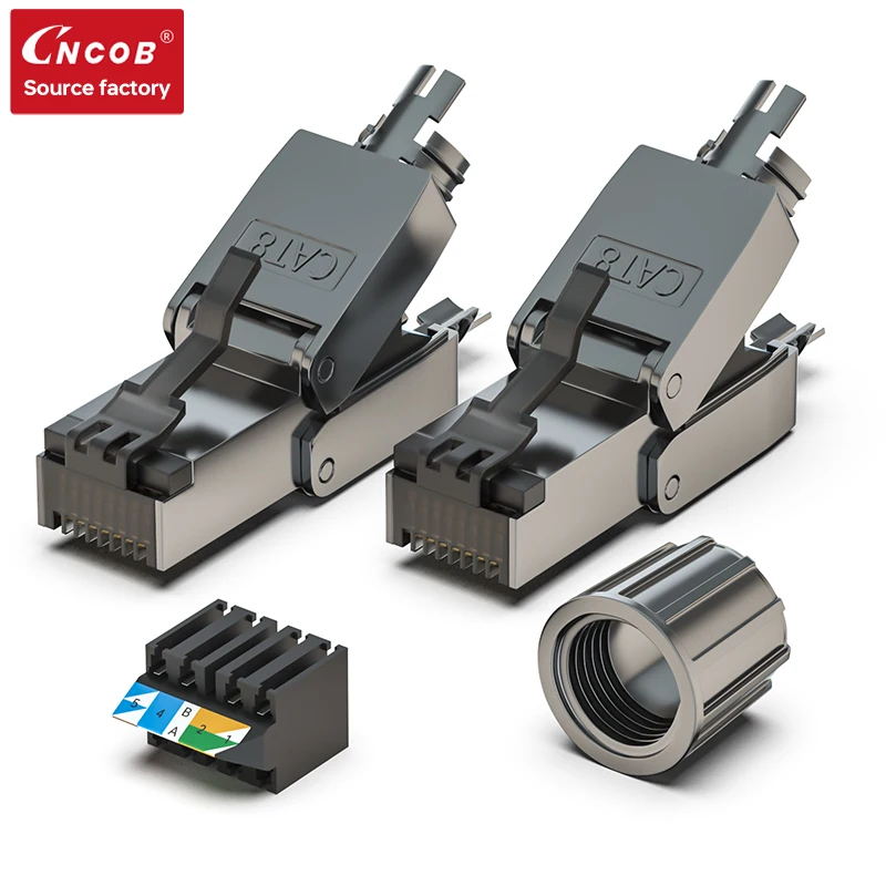 

RJ45 Connector Toolless Free Tool CAT8 CAT7 CAT6A CAT6 Reusable Termination Plugs Shielded Ethernet Field Modular PLug 22-26AWG