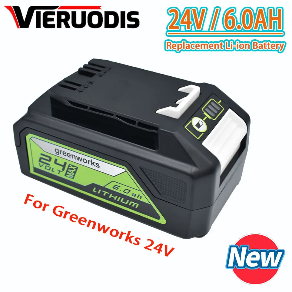 

6000mAh For Greenworks 24V 6.0Ah Lithium Ion Battery (for Greenworks Battery) The original product is 100% brand new 29842 MO24B