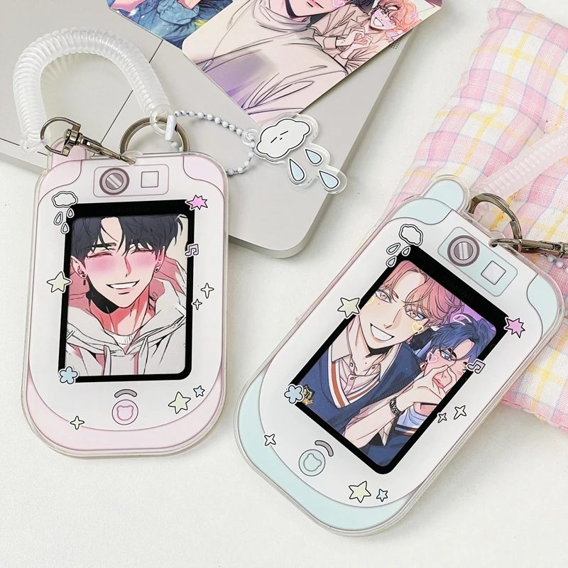 Korean Ins Cute Phone Camera Shape Photo Card Holder 3 Inch Kpop Idol Photo Protective Display Sleeves Pendant Kawaii Stationery