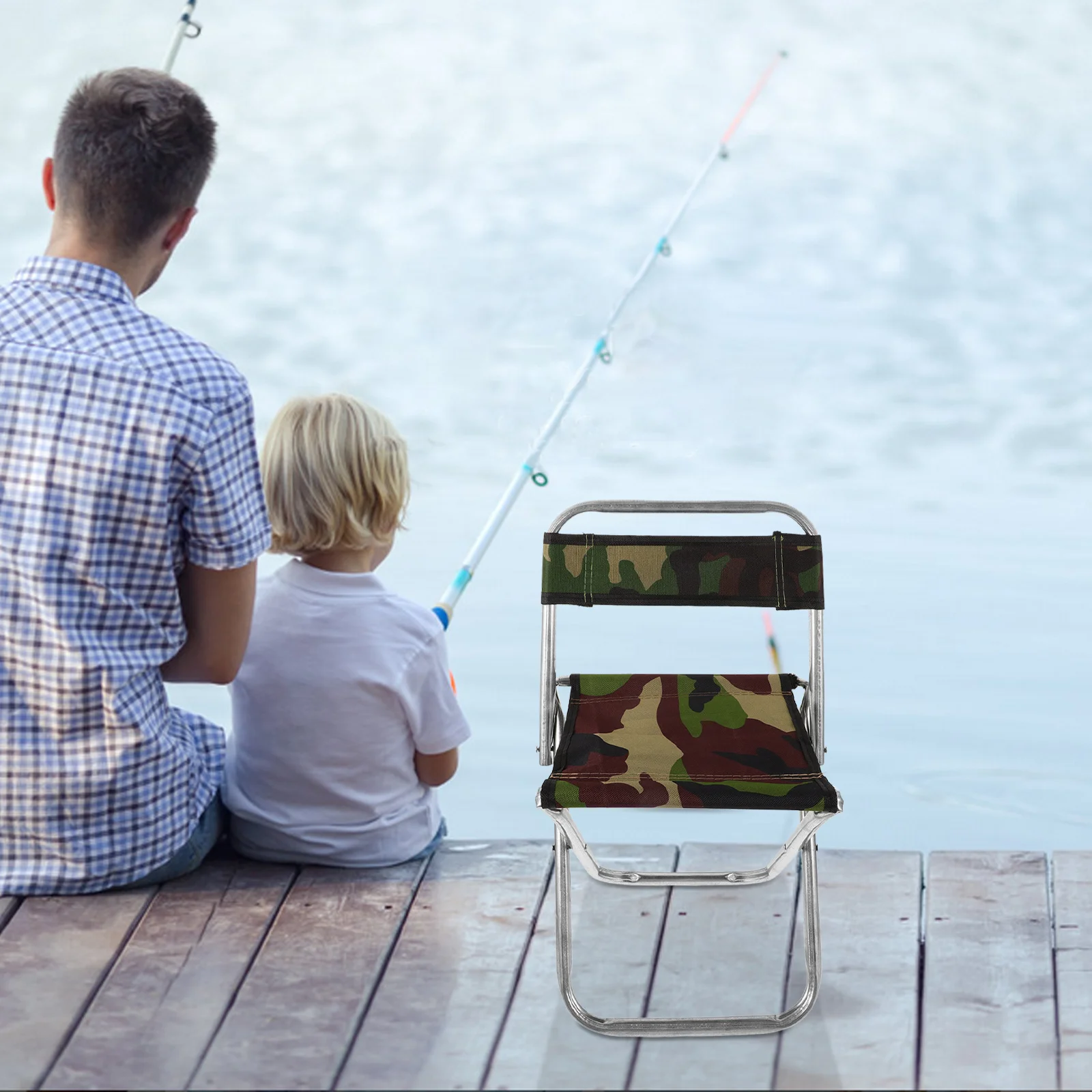 

Portable Folding Stool Large Size Fishing Chair Camping Seat For Outdoor Travel Hiking Picnic Lightweight Sit Pad Camouflage