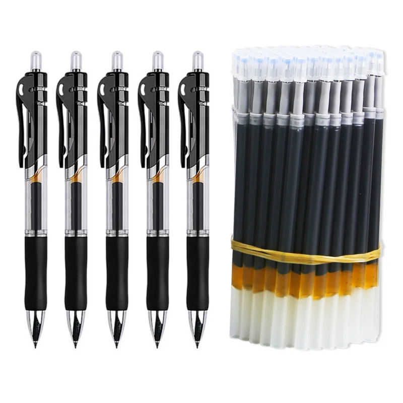 Retractable Gel Pen Large Capacity Ballpen 0.5 mm Ballpoint Black/red/blue Ink Office Accessories School Supplies Stationery