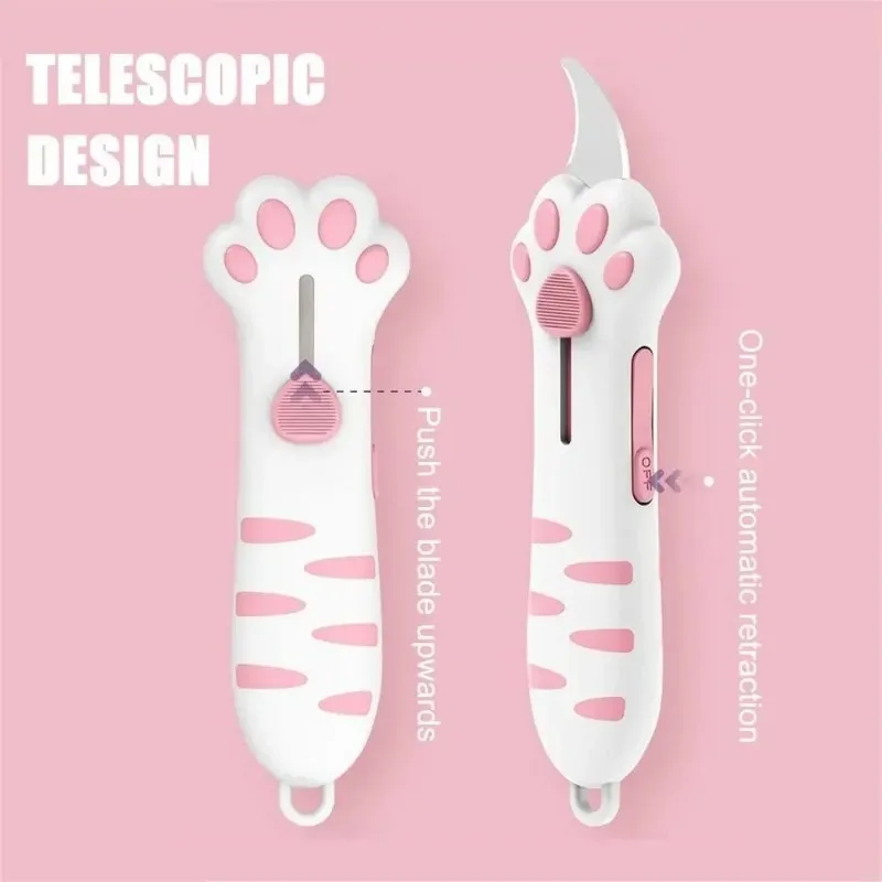 Mini Portable Cat Claw Utility Knife Cute Cat Paw Sharp Box Cutters Creative Hand Account Decor Paper Cutting Tools Art Supplies view 5