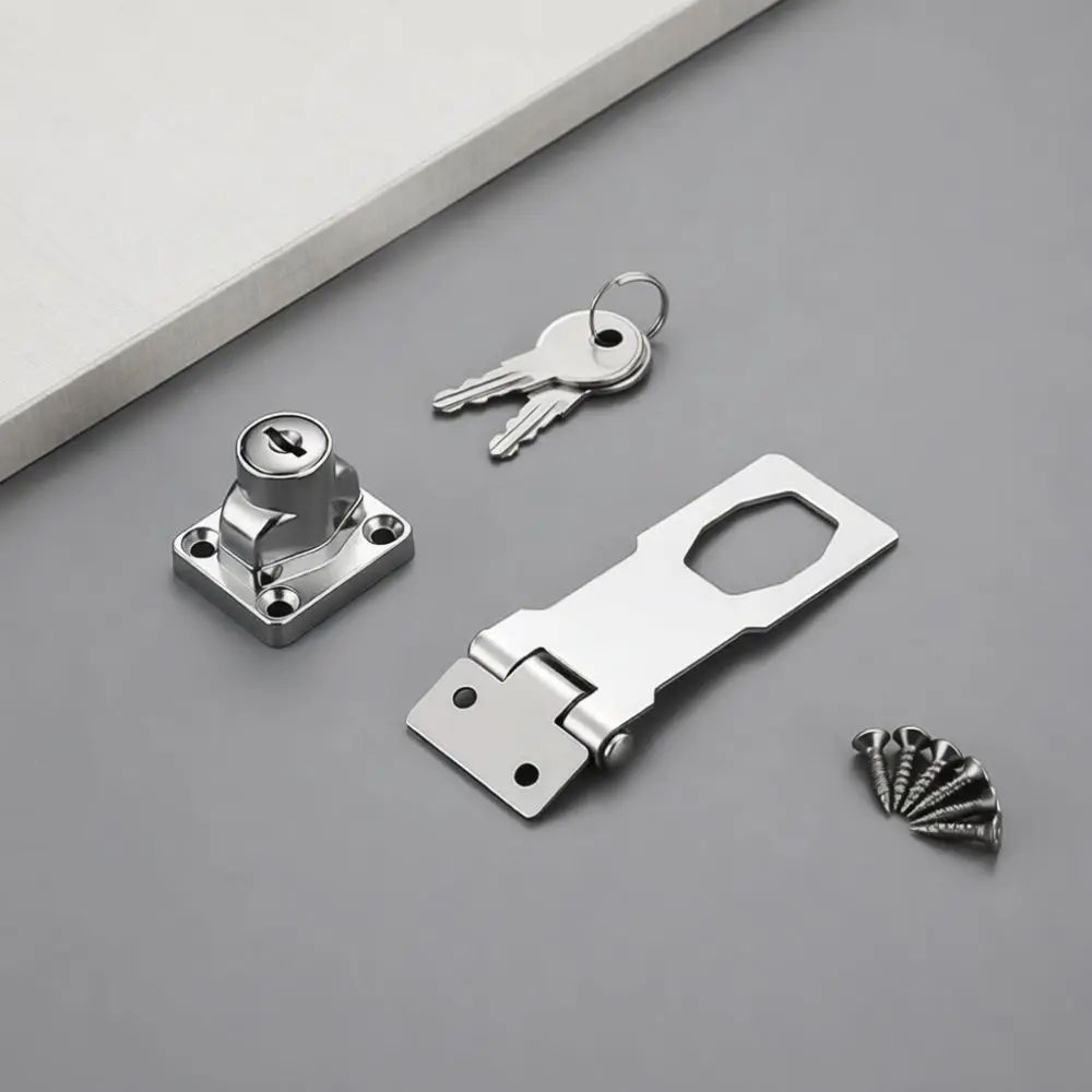 Heavy Duty Hasp Staple With Key Stainless Steel Security Latch For Door Cabinet Warehouse Storage Easy Installation Hardware