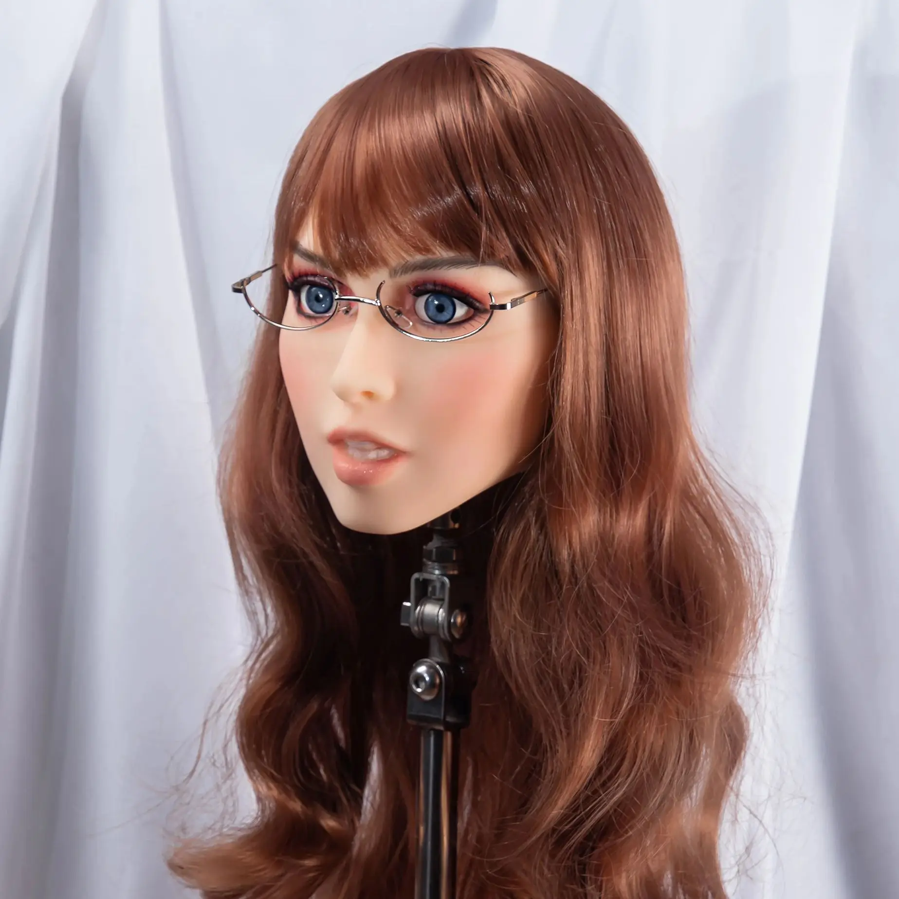 Kepala manekin sintetis TPE D Penutup kepala & leher bertekstur, dudukan tidak termasuk