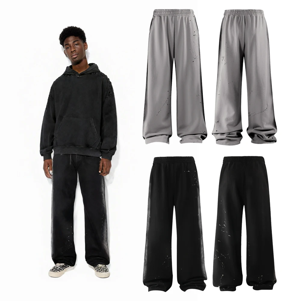 

Свободные брюки в уличном стиле, мужские модные хлопковые брюки в стиле хип-хоп, повседневные мешковатые спортивные штаны в стиле ретро с принтом в стиле ретро, мужские мешковатые спортивные штаны