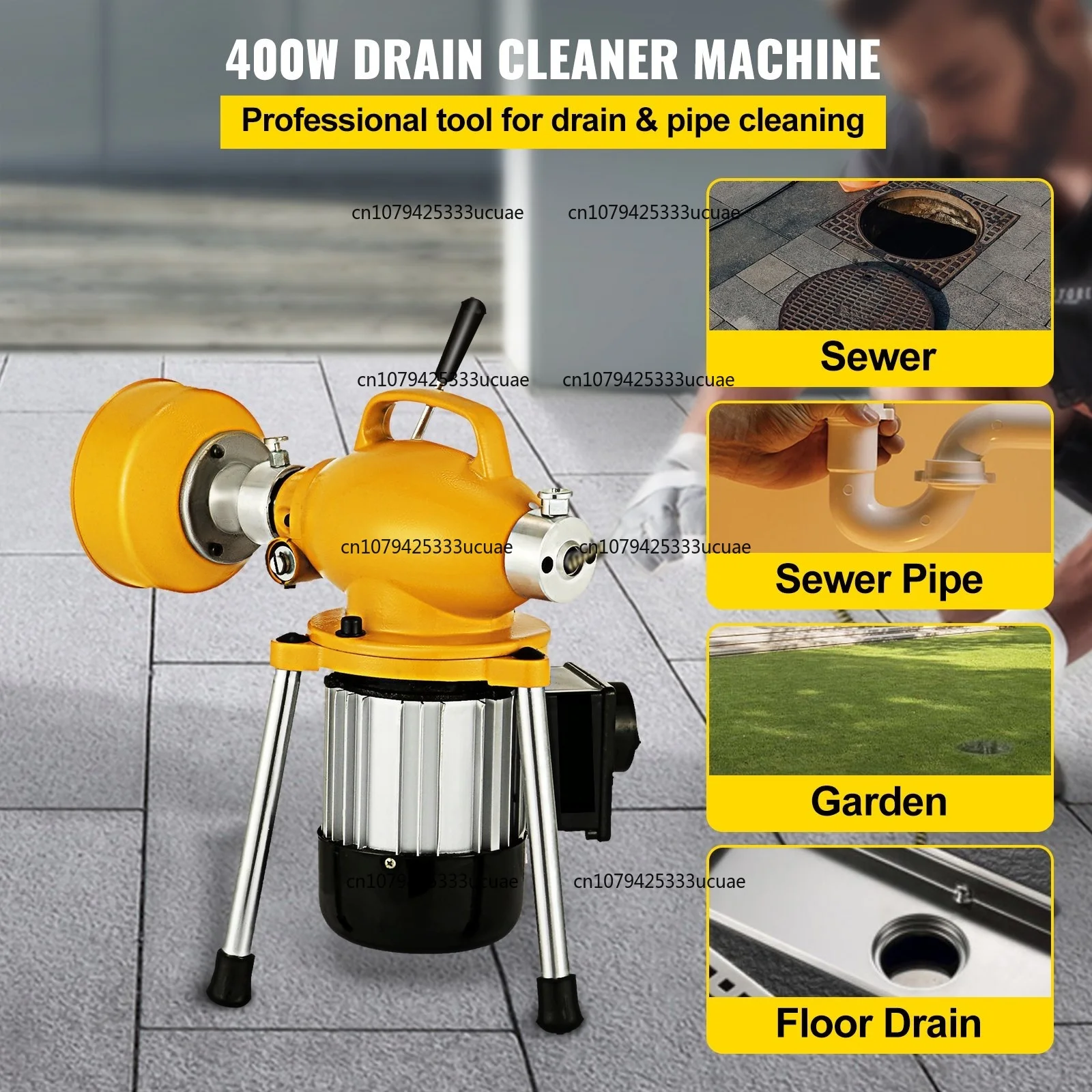 Drain Cleaner Machine Sectional Drain Cleaner 400W 20m X 16mm Drain Auger Cleaning Machine HX-75