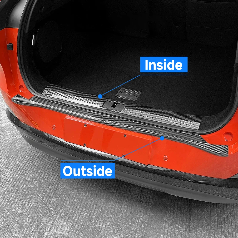 For Xpeng G6 2023 2024 Rear Trunk Door Sill Scuff Plate Carbon Fiber Texture Kick Plate Pedal Trim Car Exterior Accessories