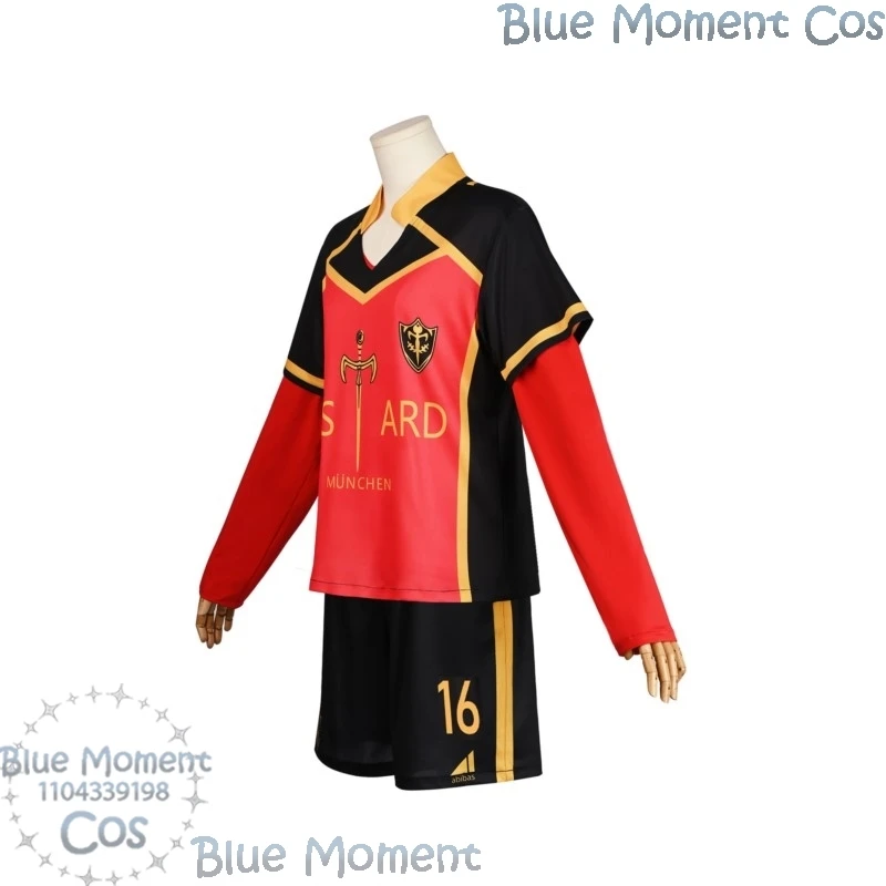 Ranze Kurona Anime Blauw Cosplay Lock Kostuum Pruik Sport School DK Uniform Zwart Rood Pak Man Voetbal Jongen Holloween Aangepast