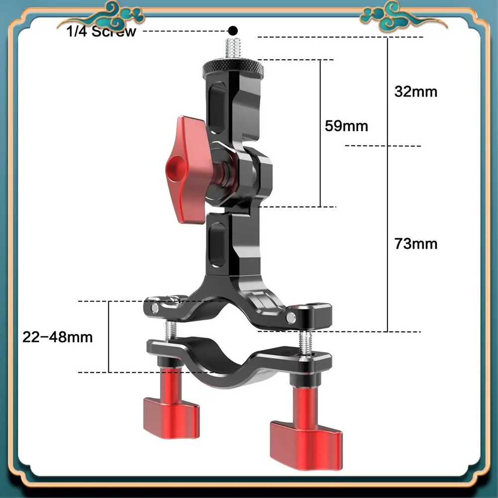 (New)-270° Camera Bike Bicycle Handlebar Clamp Bracket Motrobike Tripod Clip Mount For Insta360