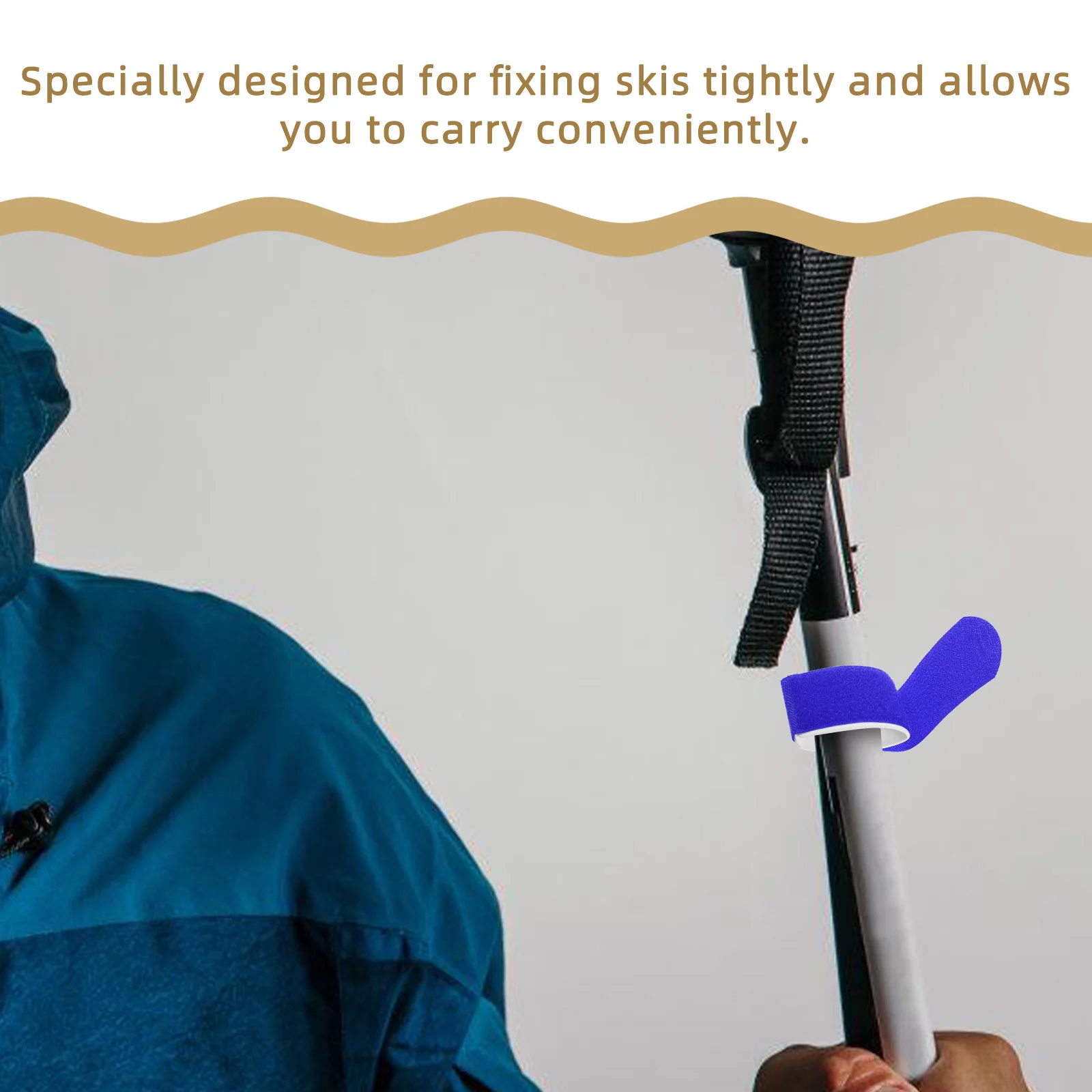 

4Pcs Ski Fixing Strap Secure Fit Sled Fixator for Protecting Equipment Snowboard Carrying Strap Gear Skis Fixing Band