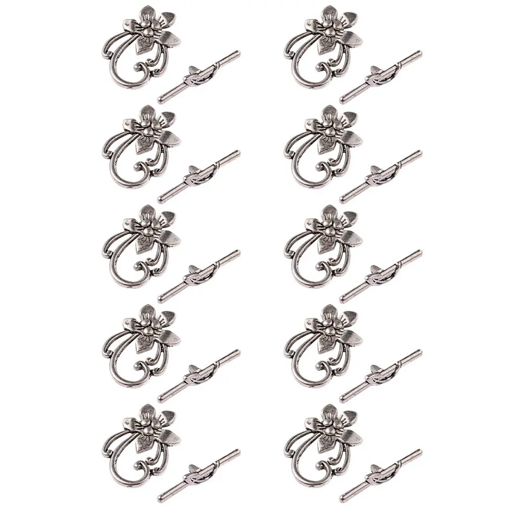 Vintage Flower Ot Buckle DIY Necklace Bracelet Jewelry Accessory Alloy Material Durable Practical Electroplating Process