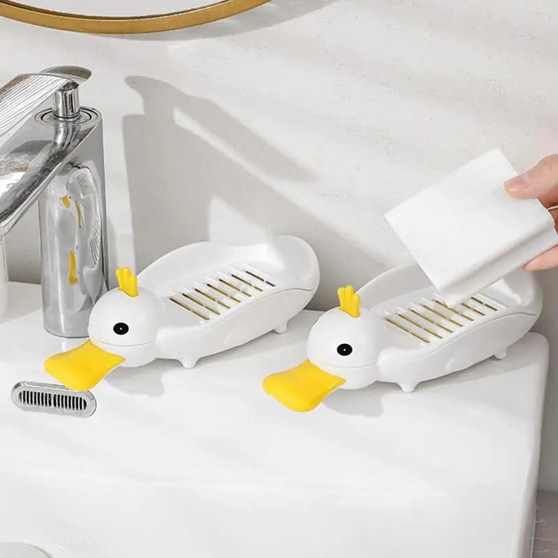 Cute Soap Dish Duck-Shaped Shower Soap Holder Bar Soap Dish Decorative Laundry Soap Holder Bathroom Soap Holder For Bathroom