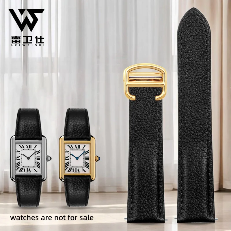 Accessori in pelle bovina di alta qualità per Cartier Tank Must London Solo Cinturini con fibbia in acciaio inossidabile massiccio 20mm 22mm 23mm 25mm