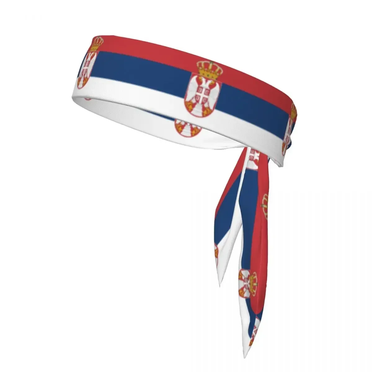 

Serbia Flag Head Tie Sports Headband Athlete Sweatbands Head Wrap For Working Out Running Yoga