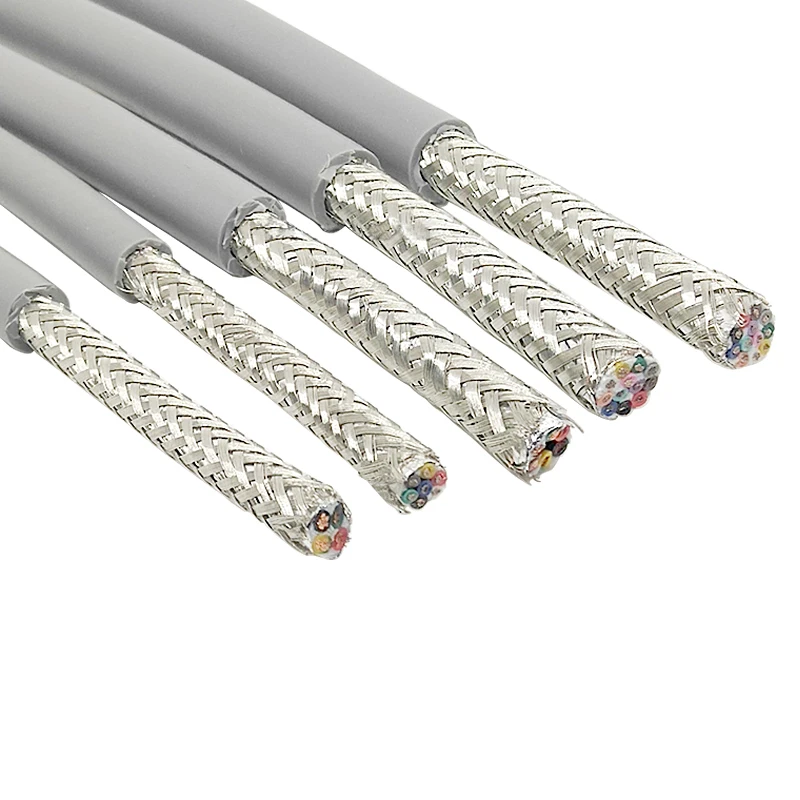 18 24 22 20 17AWG TRVVP Heat-Resistant Wire Double Shielded Cable 2 3 4 5 6 7 8 Core Gray Insulated Oil Resistant CNC Cable