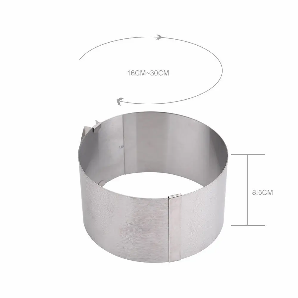 

6-12 Inch Adjustable Stainless Steel Cake Baking Ring Mold Bakeware for DIY Cooking Mousse Pastry Layered Cake