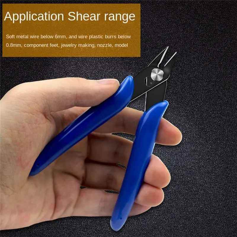 ABFA Blue Handle 170 Electronic Pliers Industrial Nozzle Plastic Diagonal Pliers Model Trimming Cutting Pliers