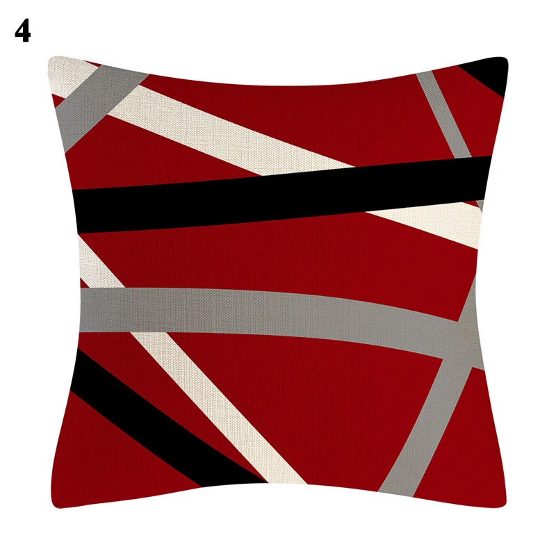 Abstract Geomet Pillow Case Red Grey Strip Pillowcase for Pillows Bed Sofa Home Decor Living Room Car Cushion Cover 45x45 Cm