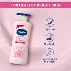 Vaseline Healthy Bright Daily Brightening Daily Moisturizer for Glowing Skin Vitamin B3 Body Lotion in 2 Weeks Lightweight 725ml