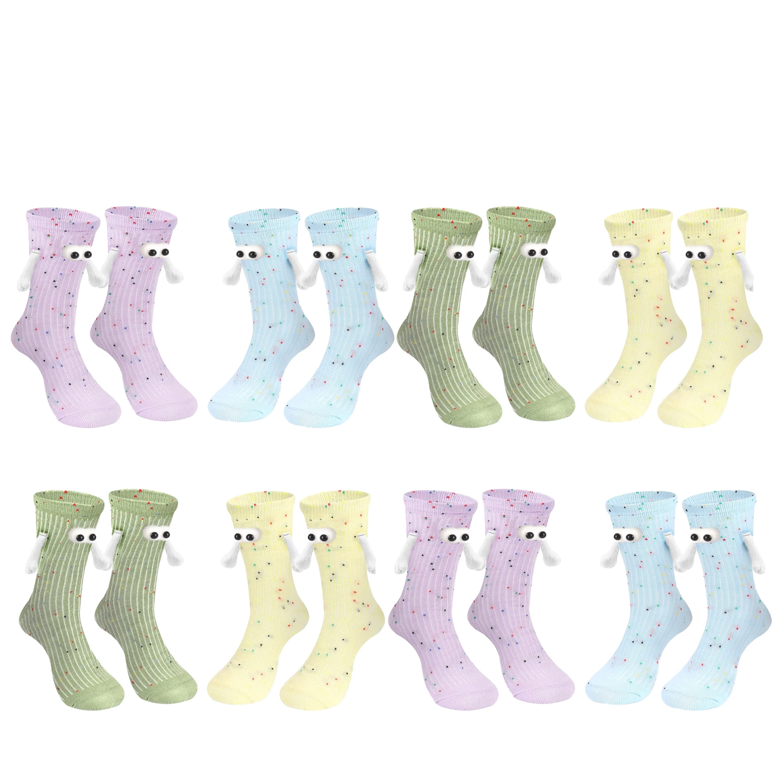 

8 пар забавных парных носков, модная магнитная присоска, повседневные путешествия, свидания, держащие руки, носки, праздничные подарки