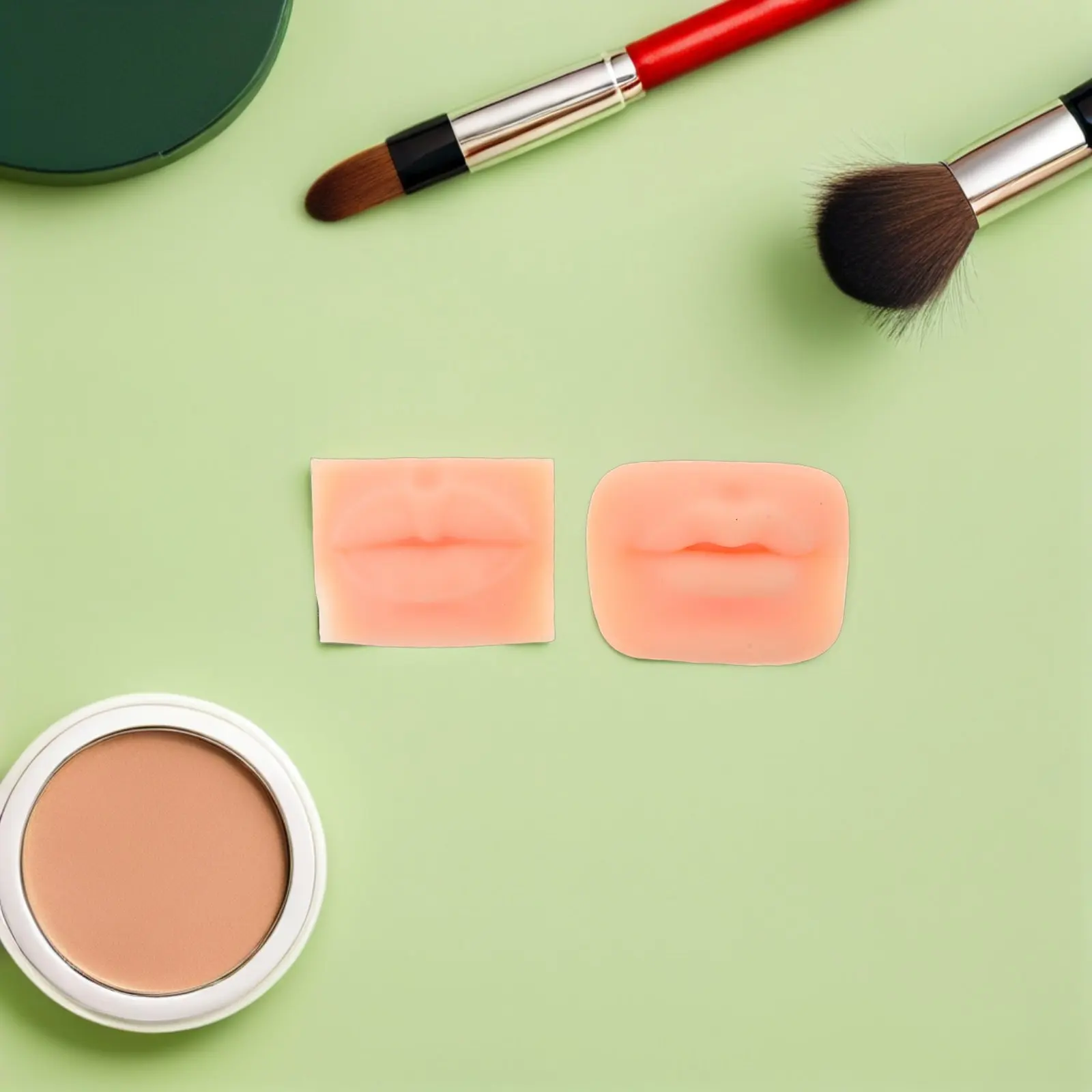 

Набор из 2 реалистичных силиконовых манекенов губ 5D для профессионального макияжа и практики татуажа - мягкая, похожая на кожу тренировочная поверхность с универсальным применением