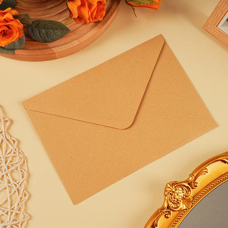 100pcs Classical White red Kraft Blank Mini Paper Window Envelopes Wedding Invitation Envelope Gift Envelope