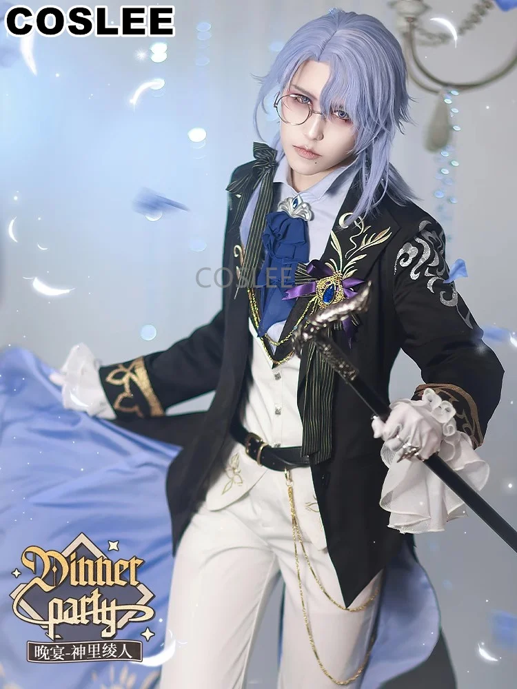 COSLEE Genshin Impact Kamisato Ayato Dinner Party Handsome Unifrom Cosplay Costume Game Suit Halloween Party Outfit Men New