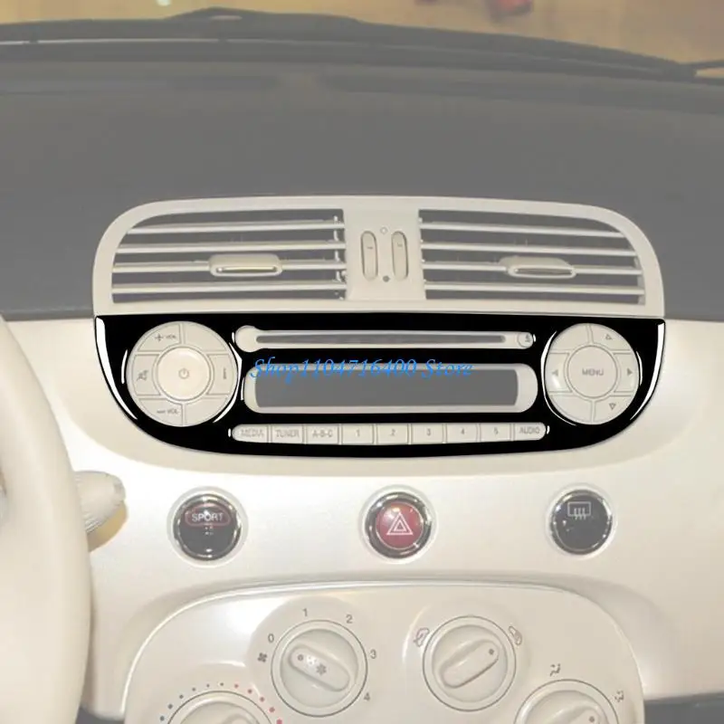 y1gd Radio Sticker Cover for 500 2012-2015 Auto Modification Accessories Black