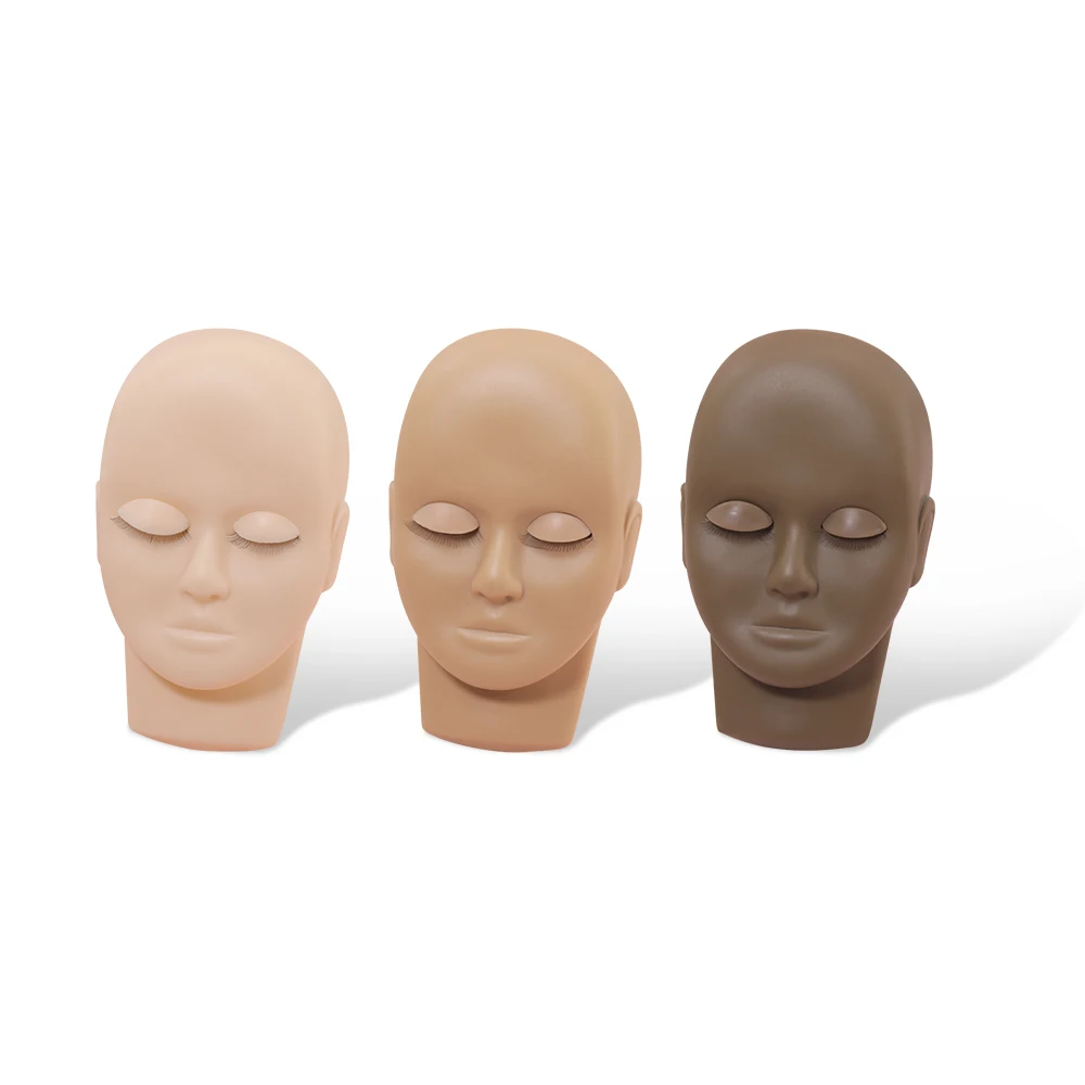 1pcs Eyelashes Extension Mannequin Head Silicone Training Model Head With Removable Replacement Eyes