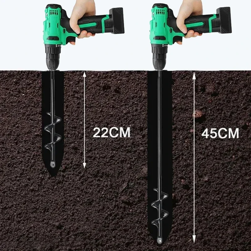 Metal Drill Bit Set Steel Gardening Tools Yard Spiral Rod Loose Soil Digging Pit Sowing Planting Flowers and Trees Plant Tool