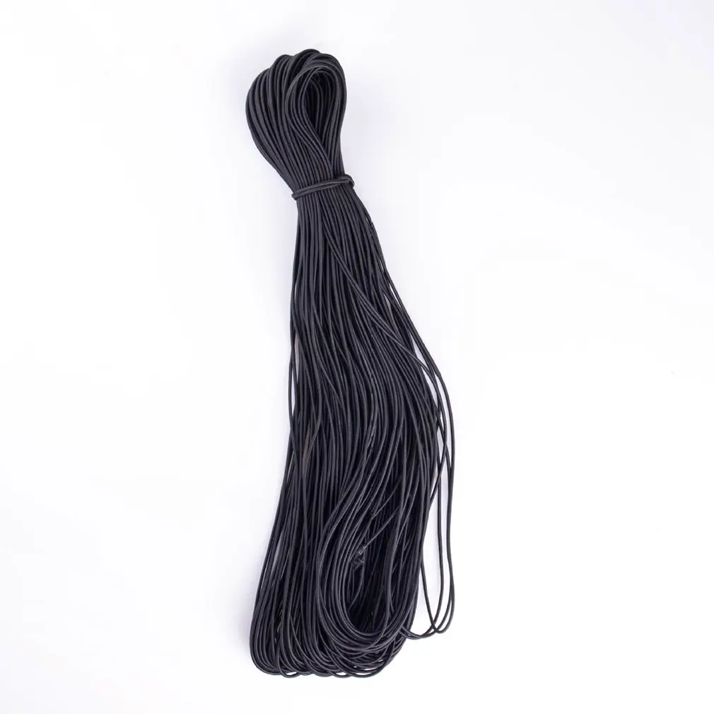 Hot 10 M Tent Poles Connection Rubber Band Elastic Pole Rope Heavy Stretch String Rope And Tie Down Trailer Strap Cord black 3MM