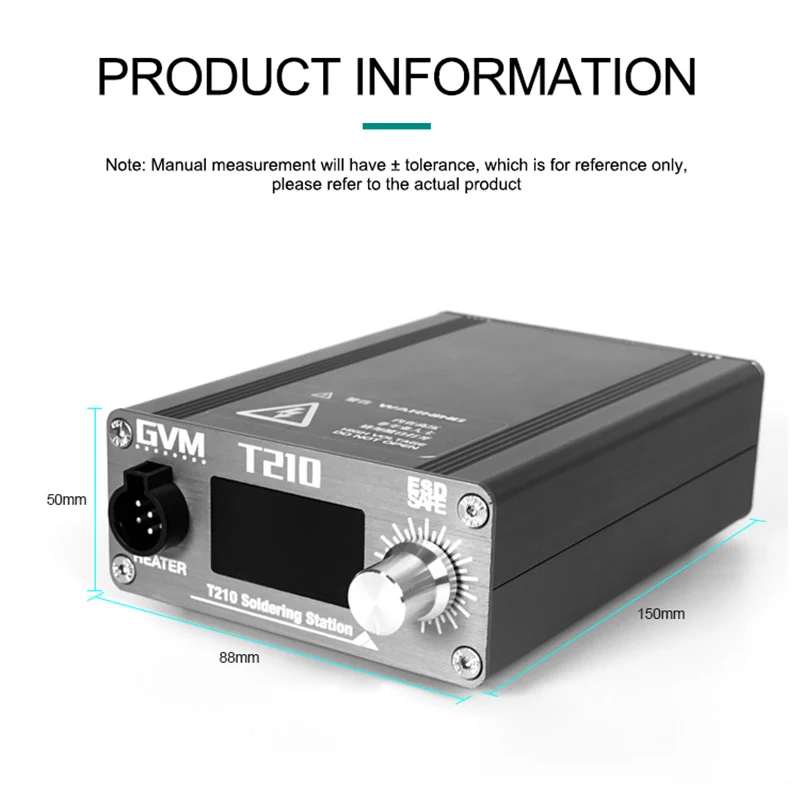 GVM T210 Mobile Phone Repair Constant Temperature Soldering Station for C210 Series Soldering Tips with Automatic Sleep Function