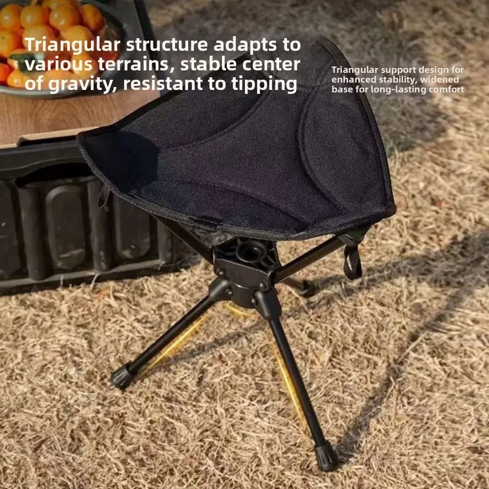 Three Legged Folding Rotating Stool Wear-resistant Foldable Fishing Chair Strong Load-bearing Multifunctional Camping Stool - view 3