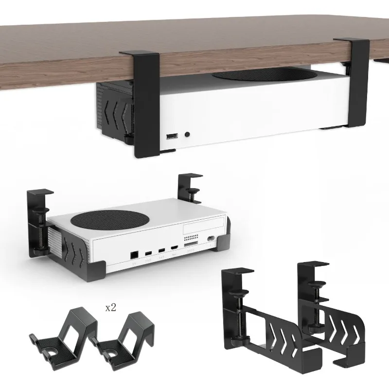 For  Xbox non-punching under-table bracket: adjustable, non-slip and scratch-proof, ventilated and heat dissipated