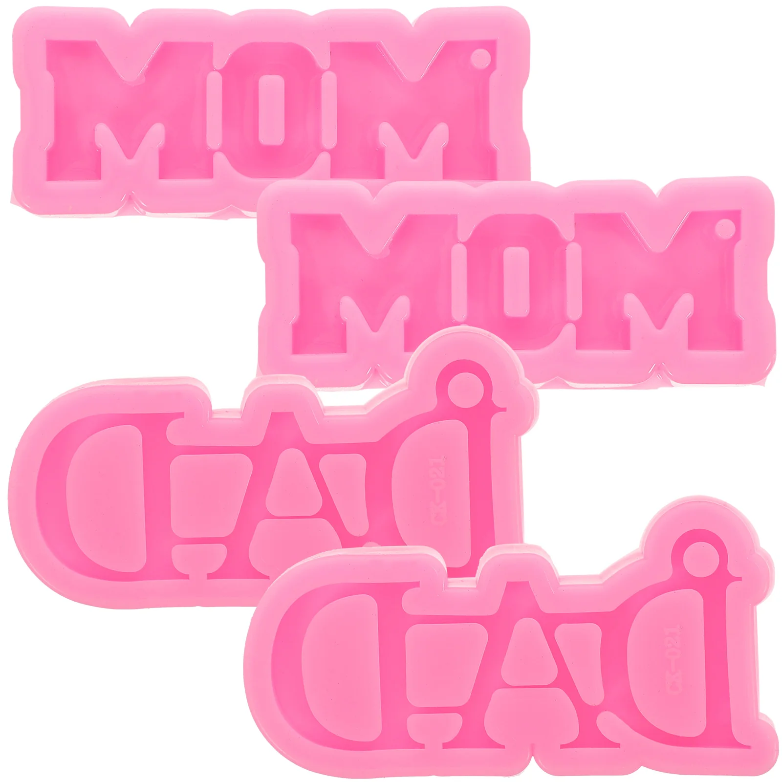 

4pcs Silicone Baking Molds Multi-Use Chocolate Candy Diy Mother Father'S Day Decoration Pudding Cookie Mold For Family Kids