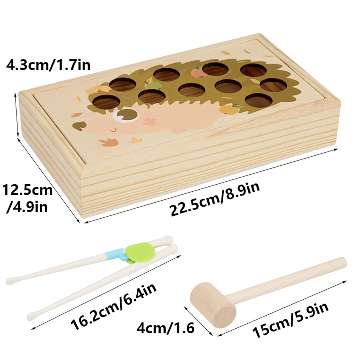 Hérisson Montessori frappant la musique, outils pédagogiques pour l'éducation de la petite enfance, puzzle assorti, jouets à perles à clip