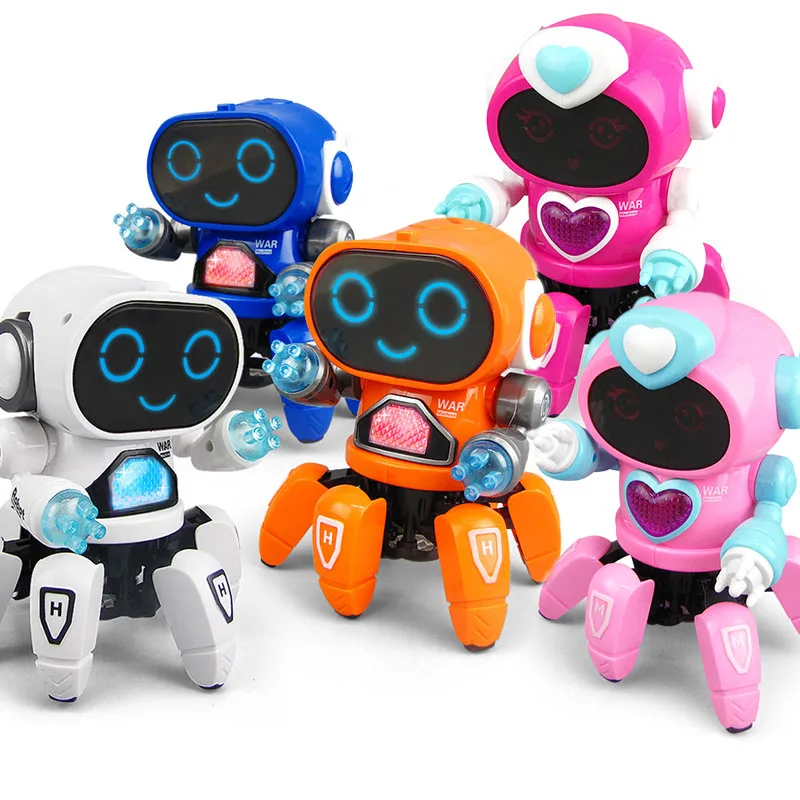 Dancing Six-claw Fish Robot Electronic Pet Funny Walking With Music Lightd Interaction Toys for Kids Boys' Birthday Gifts