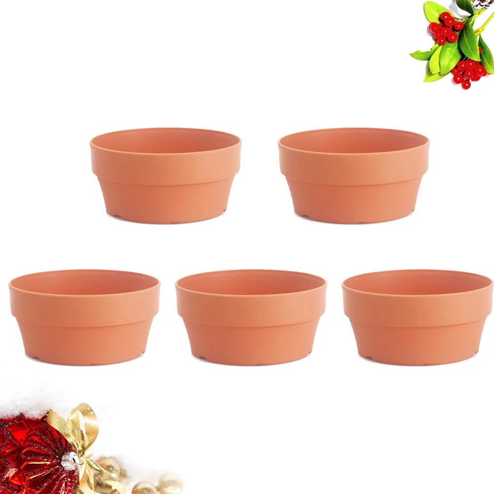 

3 Pcs Round Flower Pot Garden Indoor Plant Succulent Plants Supplies Floral Containers