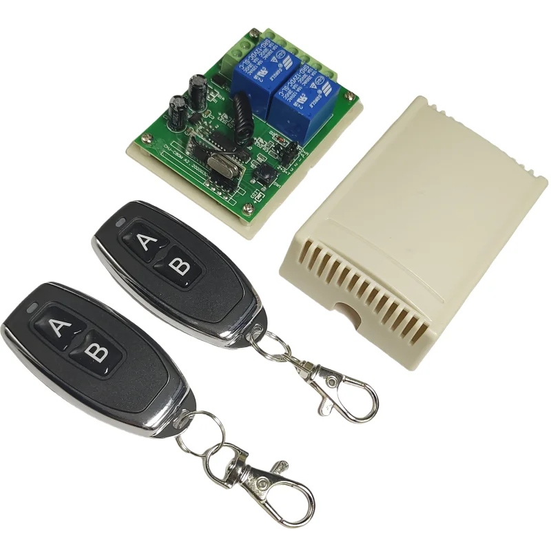 DC 12V 2-Channel Wireless Remote Control Switch 433MHz High-Power Dual-Channel Forward and Reverse Access Control Switch