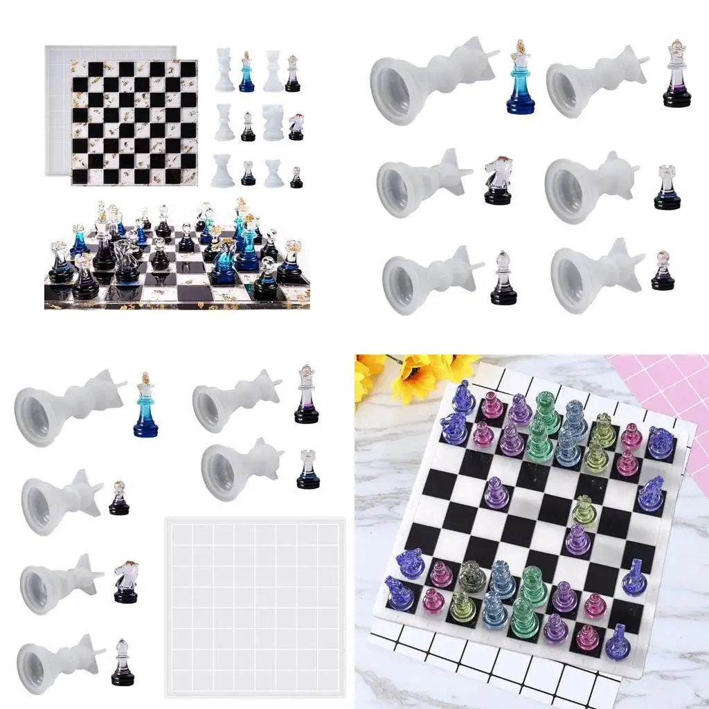 

A52E Chess Piece Silicone Mold International Chess Resin Mold DIY Resin Craft Mold