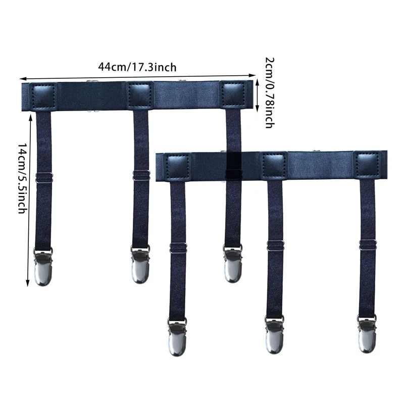 Camicia da uomo Soggiorno Giarrettiere Cintura Cinghie elastiche regolabili per porta camicia Mantieni la camicia nascosta in camicia antiscivolo Tuckers Bretelle per le gambe