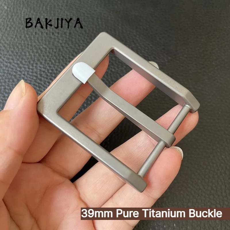 39mm Ultra-Light Pure Titanium Leather Belt Buckle, Single-Prong Pin Button Belts Accessory | Unisex Leisure Rustproof Versatile