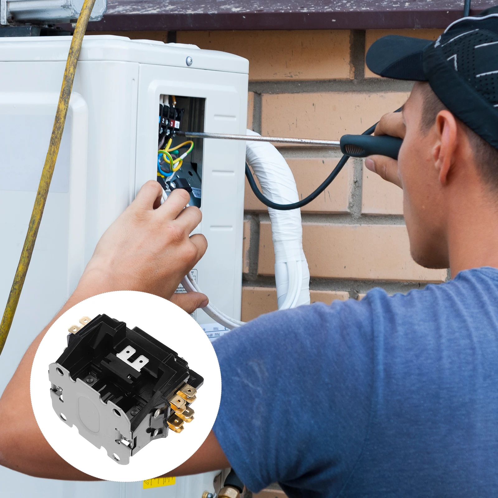 

1P 30A Air Conditioner Condenser Contactor 24V Coil Compressor Refrigeration System Hvac Motor Controller Plugin Terminals Easy