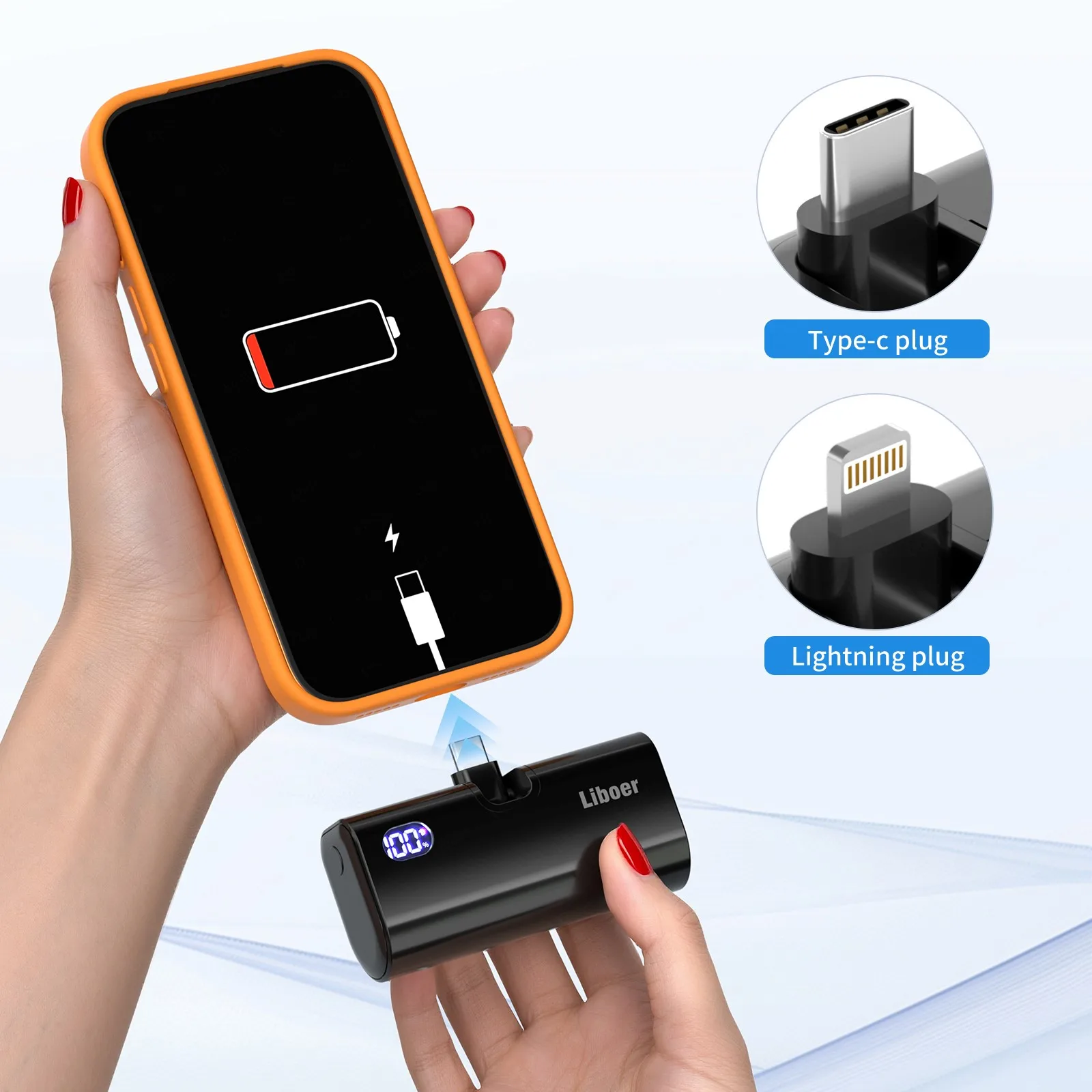 Mini Power Bank de Carga Rápida, Cargador Portátil para Xiaomi, Samsung, iPhone 17, 16, Enchufe Plegable, Batería Externa de 5000 mAh