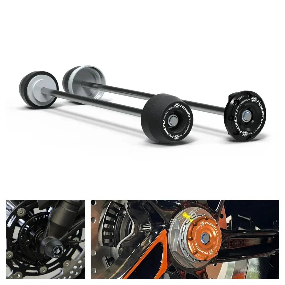 

For KTM 1290 Super DuKe R / RR / GT / R Evo / 2013-2024 Rear Front Axle Fork Crash Sliders Cap Pad Motorcycle Wheel Protector