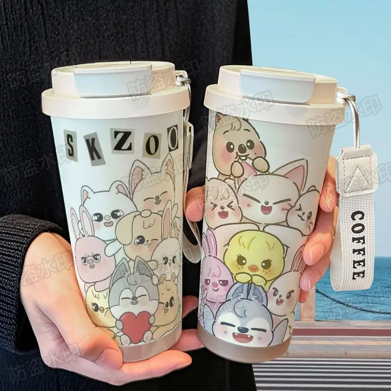 SKZOO Straykids aislamiento periférico 316 taza de café portátil de gran capacidad de acero inoxidable ins