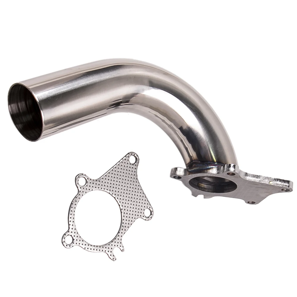 10“ LONG UNIVERSAL T3/T4 5 BOLT TURBO DOWNPIPE 90 DEGREE WITH GASKET FOR HONDA