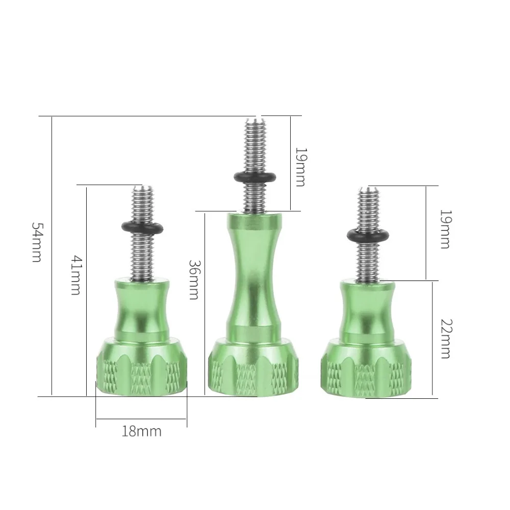 Bgning 3pcs cnc aluminium lange kurze daumen knopf schraube mutter adapters ch rauben schwarz für gopro hero 12 11 10 9 dji sjcam yi 4k stecker – Detail 7